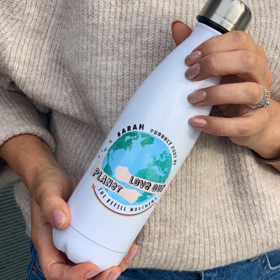 Personalised Refill Movement Thermal Water Bottle