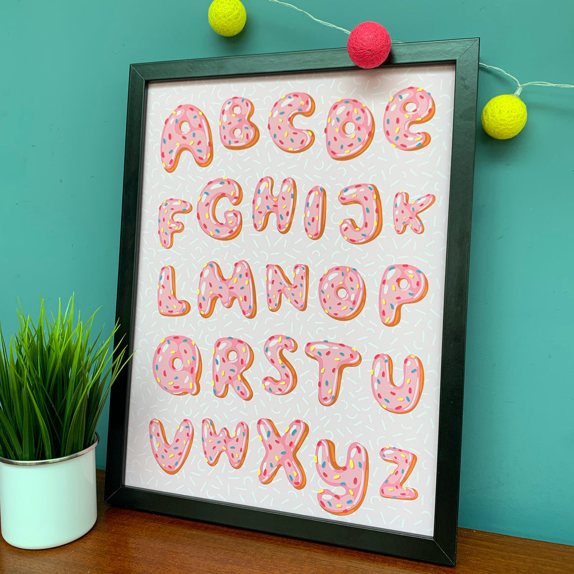 Pink Donut Alphabet Print A4 Or A3