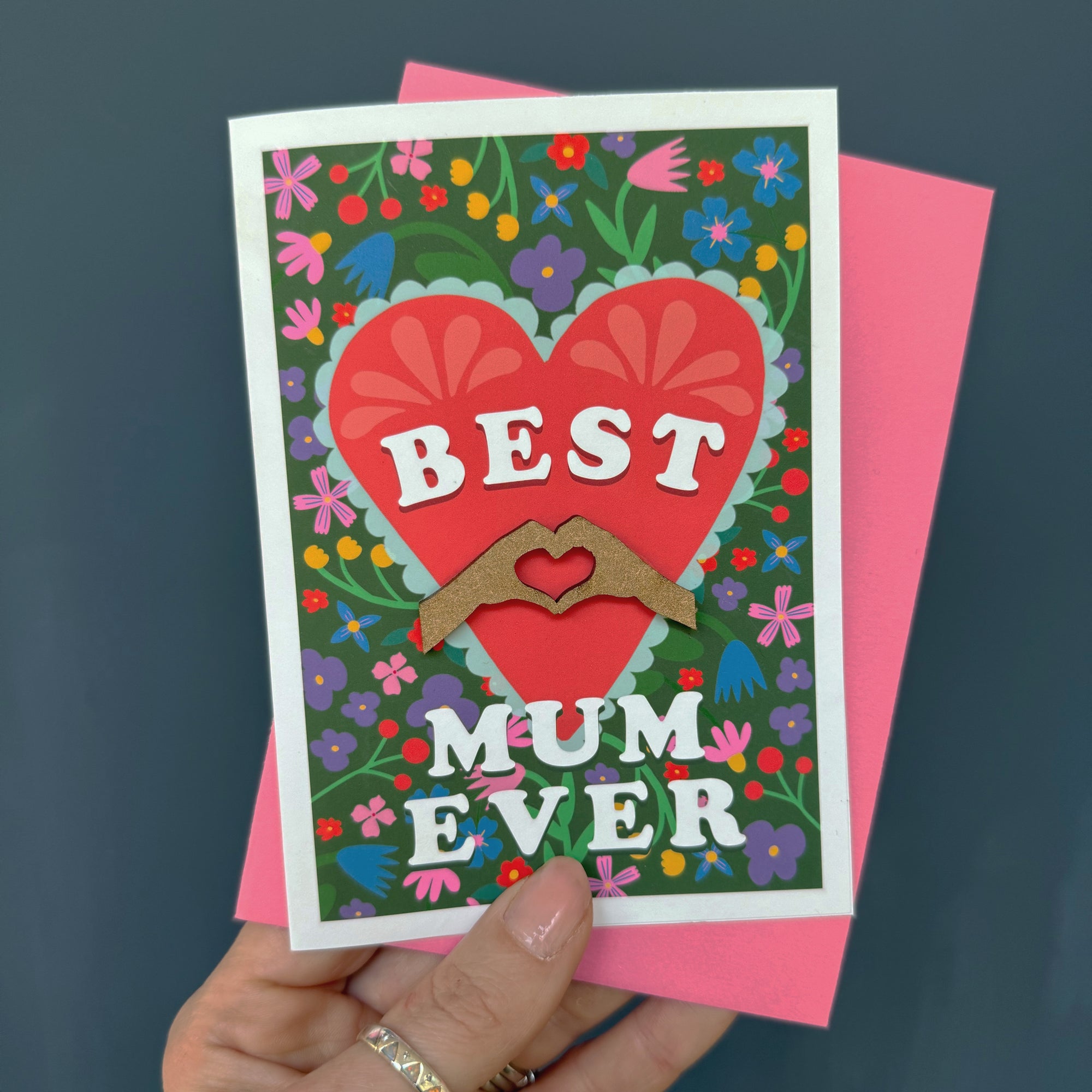 Best Mum Ever Mothers Day Card with Flowers