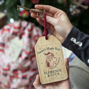 Santa's Magic Key With Personalised Wooden Keyring