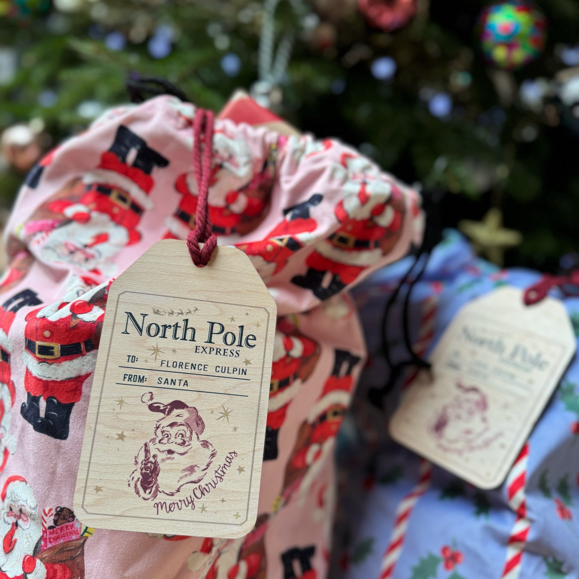 Christmas sack name tags for kids 