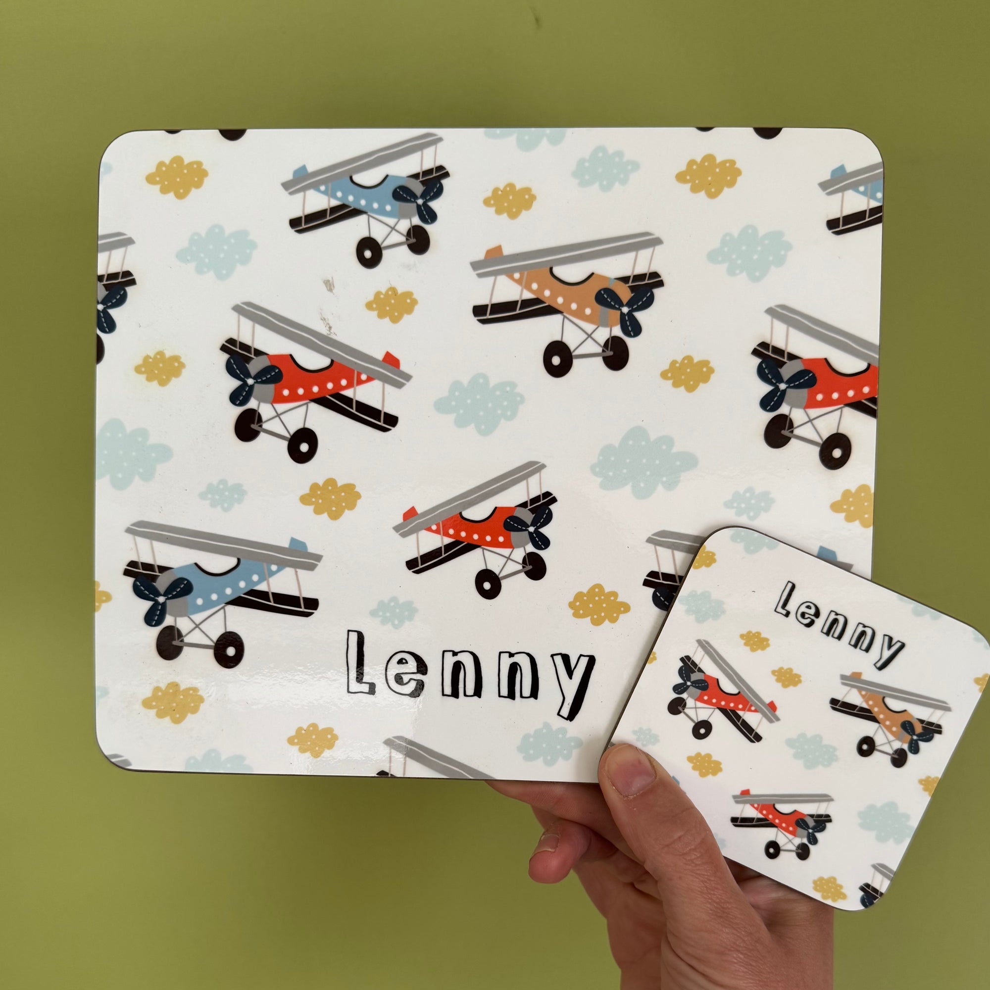 LENNY - Aeroplanes Placemat & matching coaster