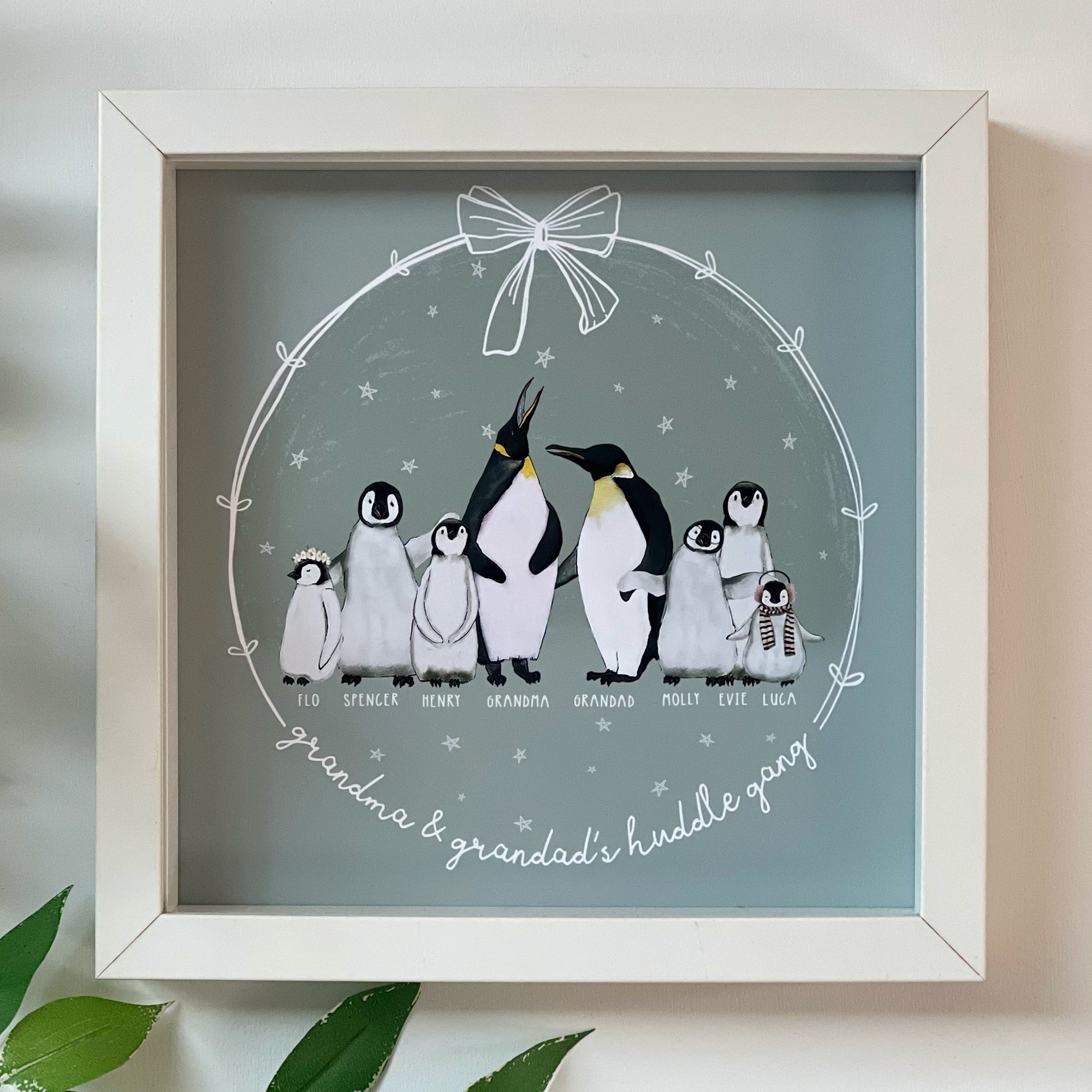 Penguin Family Portrait Print Square