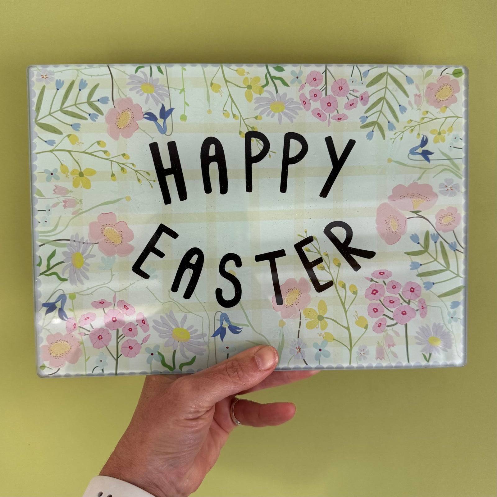 Easter Glass Serving board/centre Piece