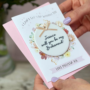 Will You Be My Bridesmaid Keepsake Card Floral Design