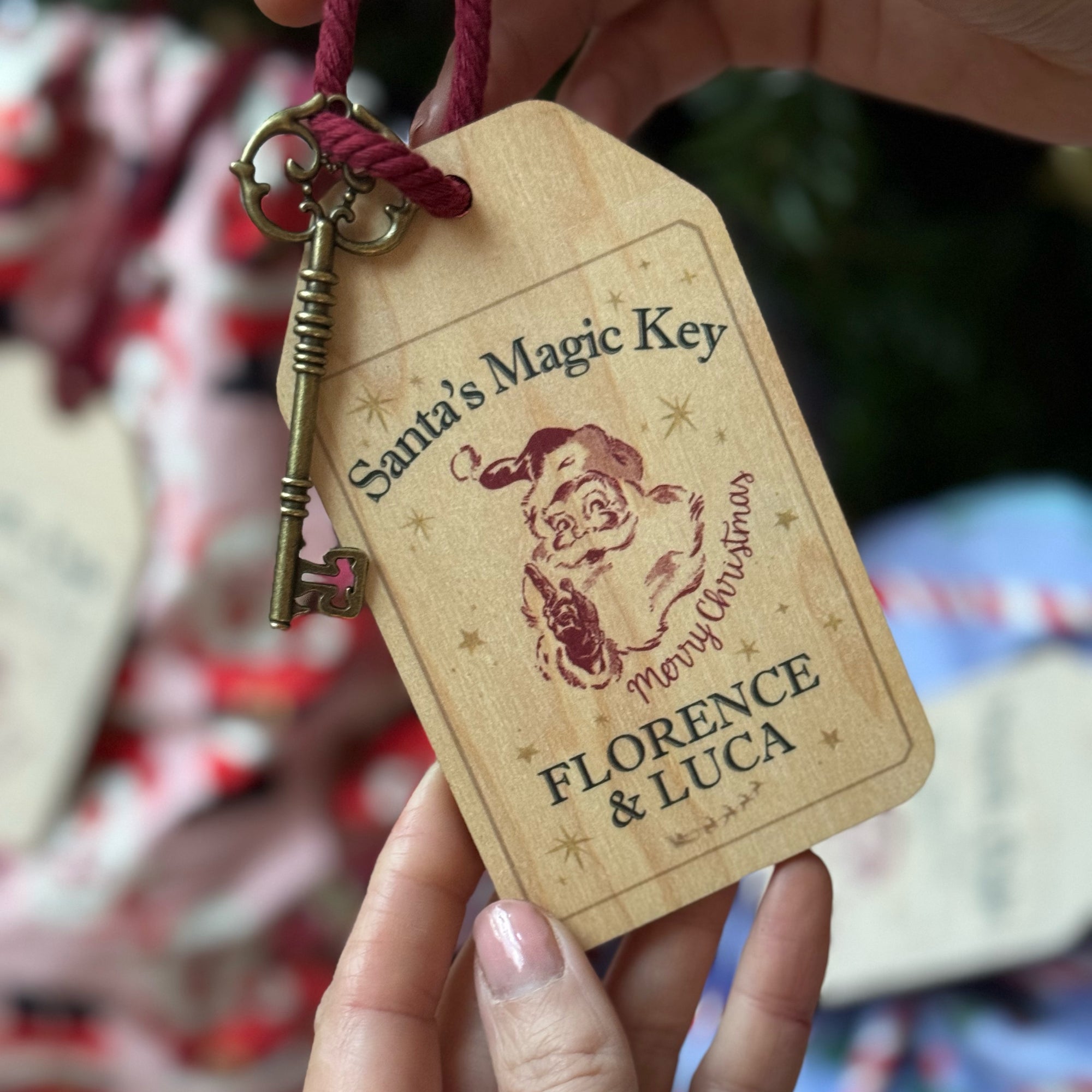 Santa's Magic Key With Personalised Wooden Keyring