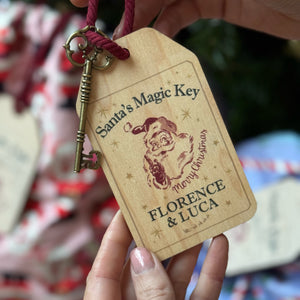 Santa's Magic Key With Personalised Wooden Keyring