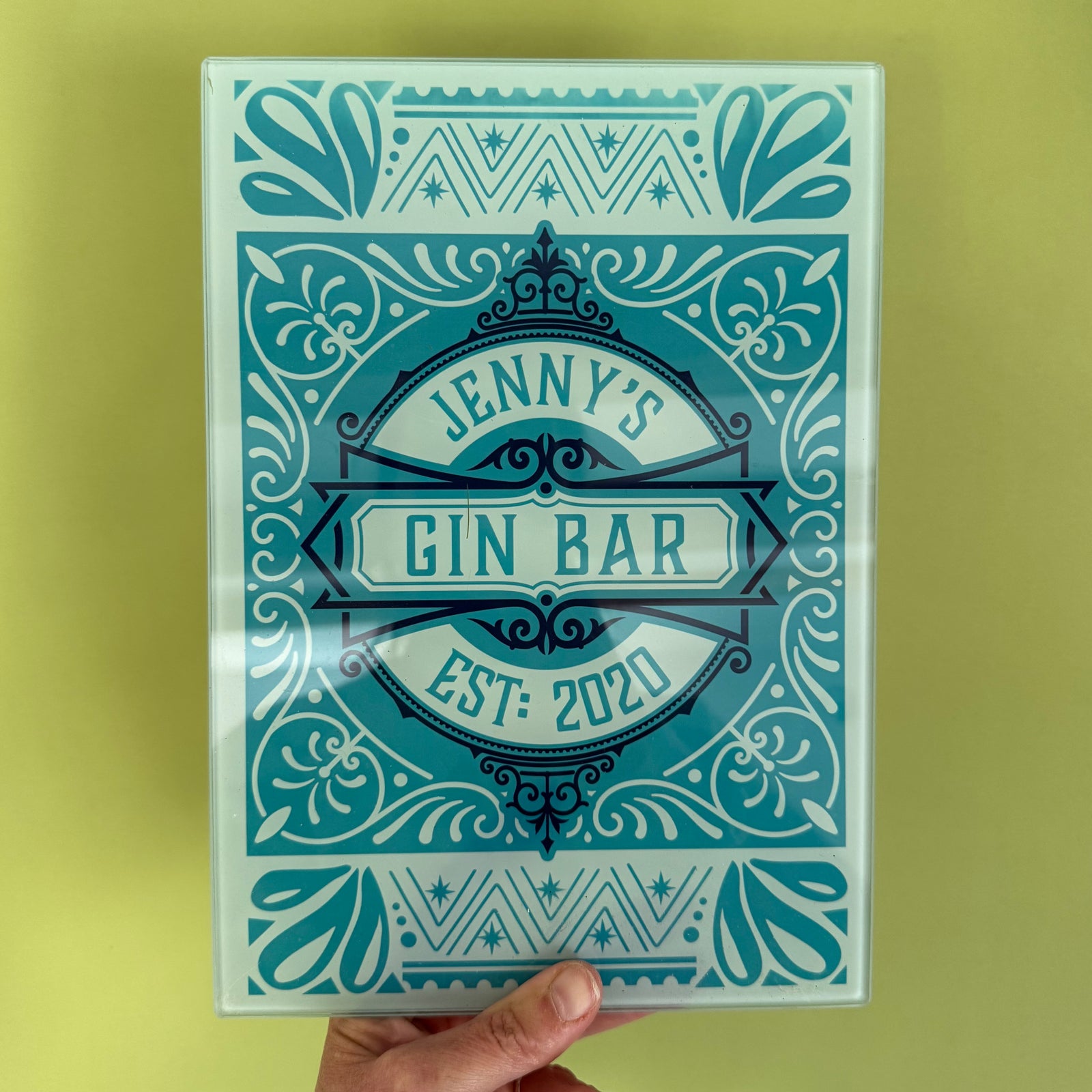 JENNY - Gin Bar glass chopping board
