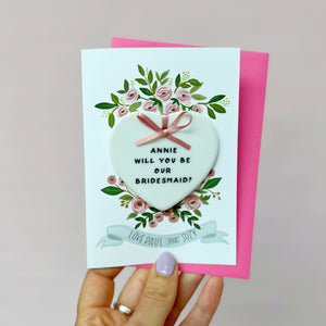 Will You Be My Bridesmaid With Heart Keepsake