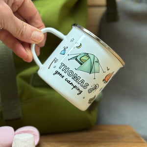 Camping Enamel Mug with Watercolour Illustrations