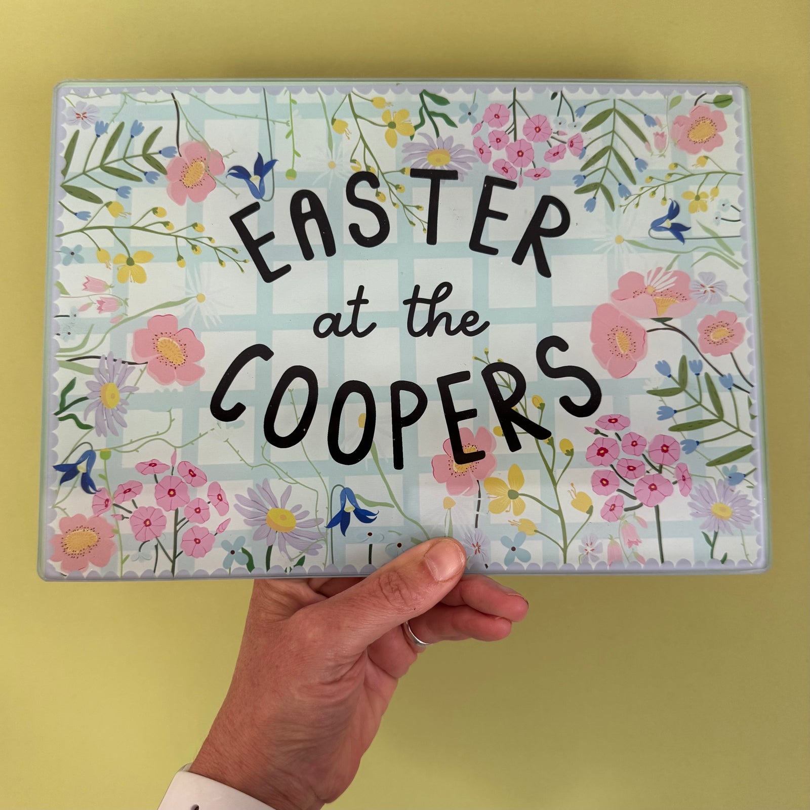 Coopers - Easter at the Coopers Glass Serving board/centre Piece