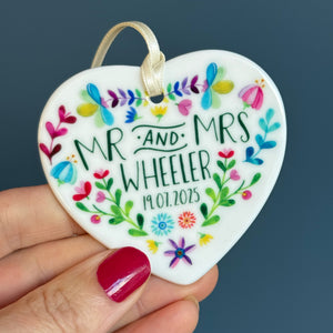 Mexican Wedding Card With Personalised Ceramic Keepsake - Mexican Folksy Wedding Card