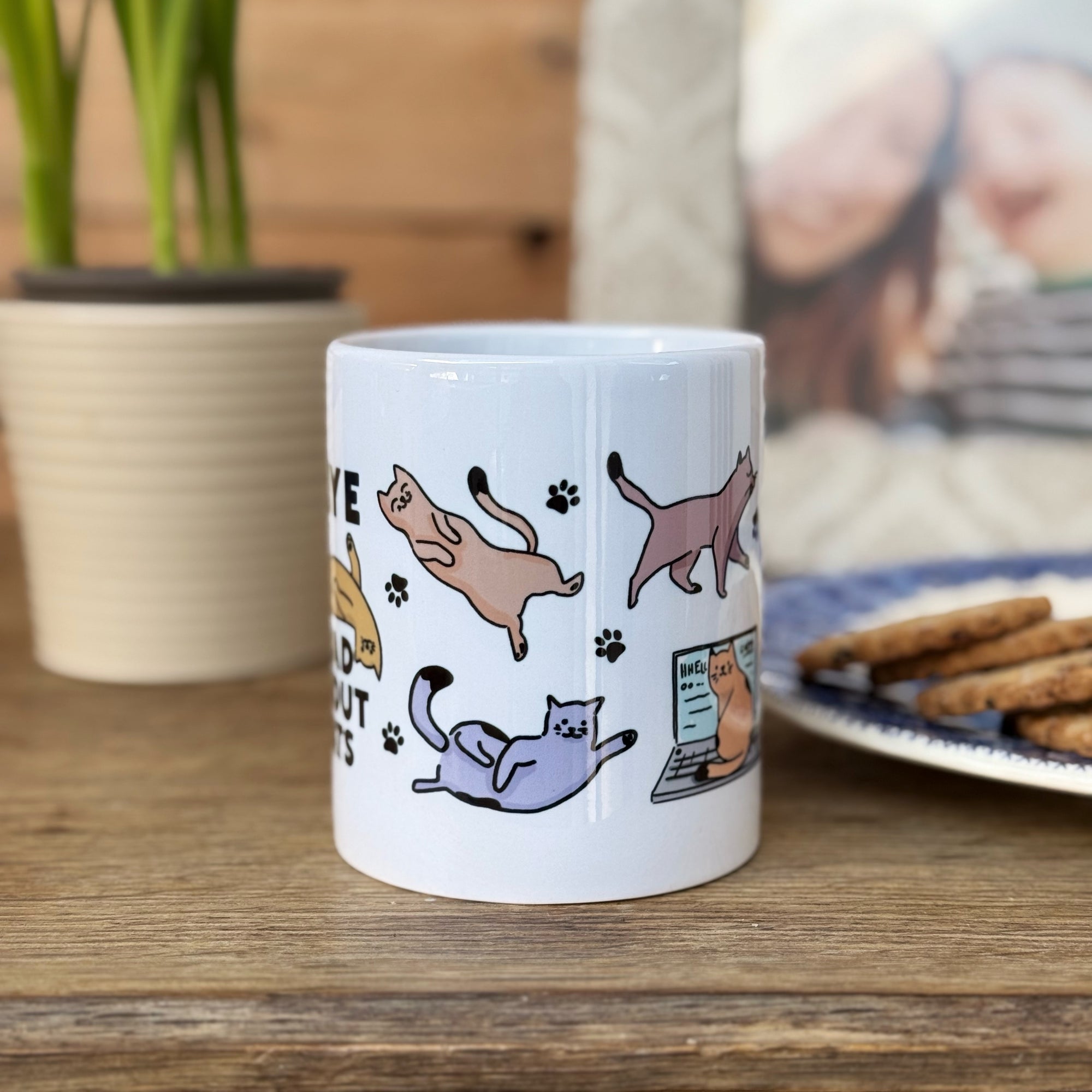 Cat Lover China Mug With Illustrations Of Cats