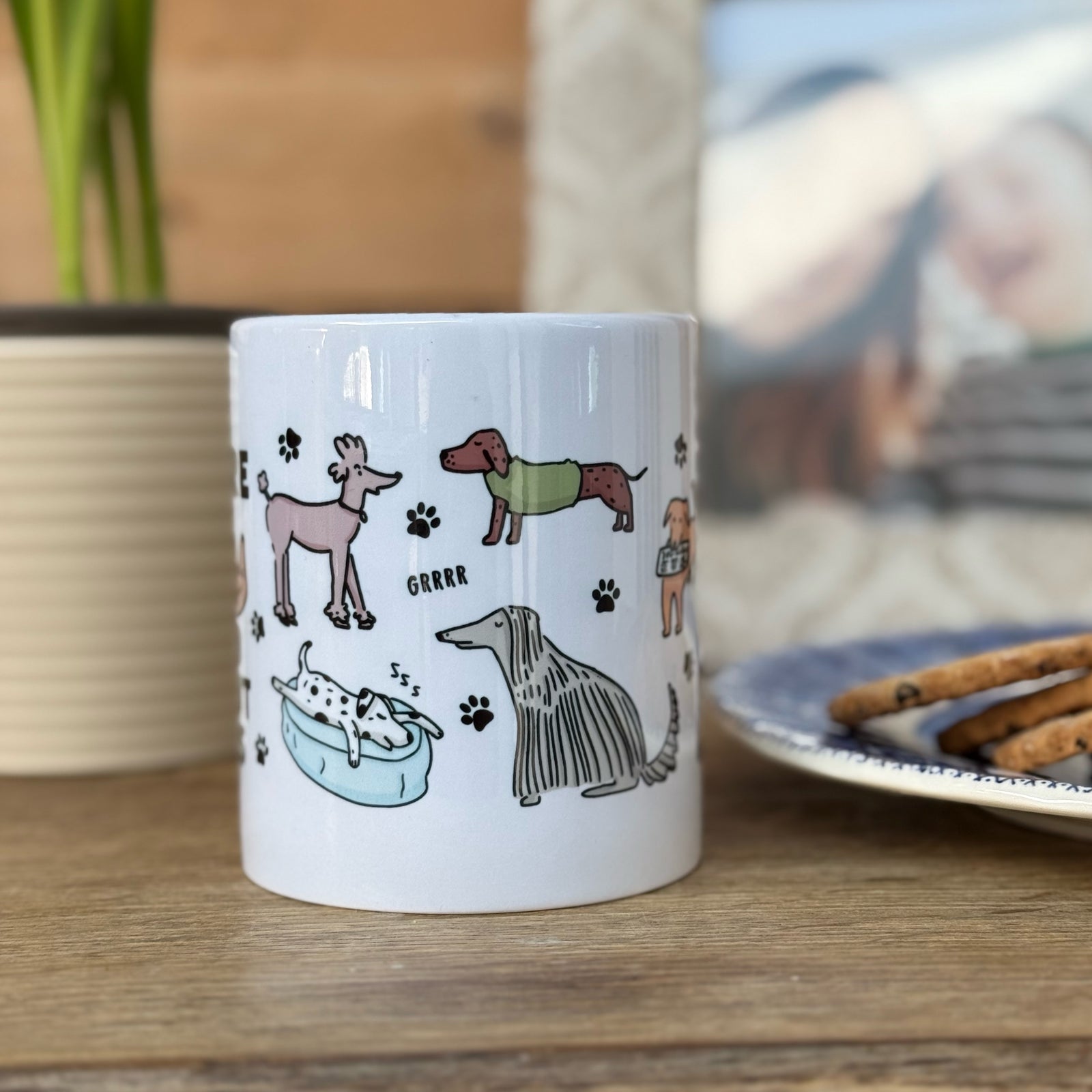 Dog Lover China Mug With Illustrations Of Dogs