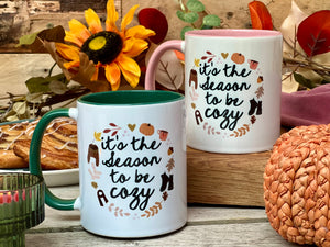 Thanksgiving gift, Personalised Thanksgiving / Fall / Autumn Mug, Fall Mug, Cup for Autumn, Fall Gifts, Season to be Cozy / Cosy