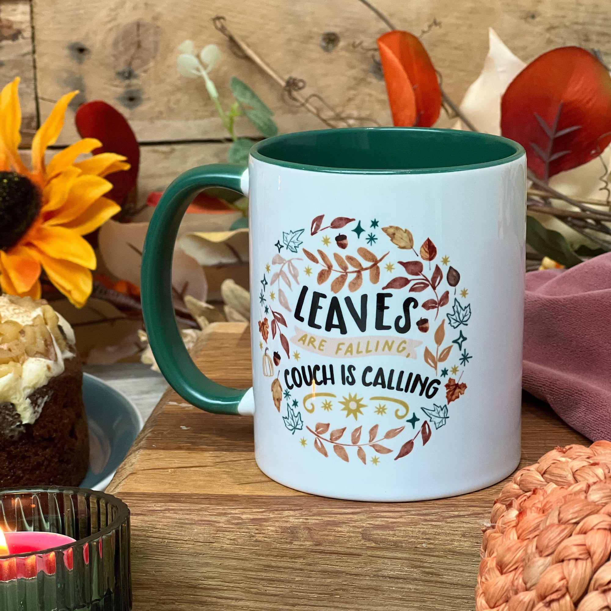 Leaves are Falling Couch/Sofa is Calling - Personalised Thanksgiving / Fall / Autumn Mug, Fall Mug, Cup for Autumn, Fall Gifts