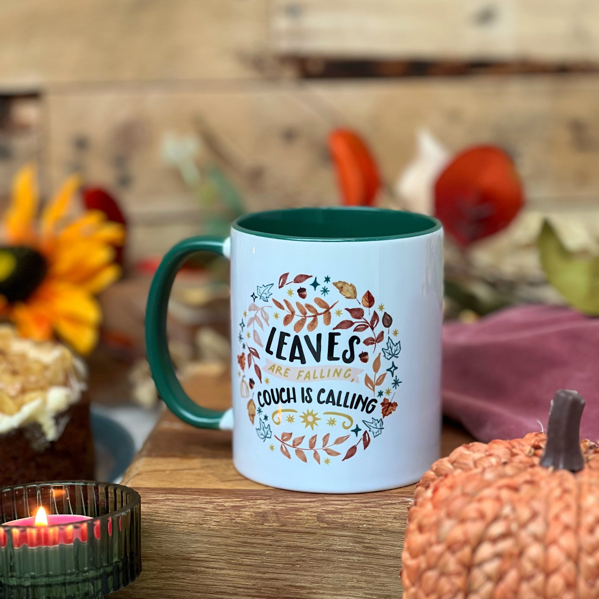 Leaves are Falling Couch/Sofa is Calling - Personalised Thanksgiving / Fall / Autumn Mug, Fall Mug, Cup for Autumn, Fall Gifts