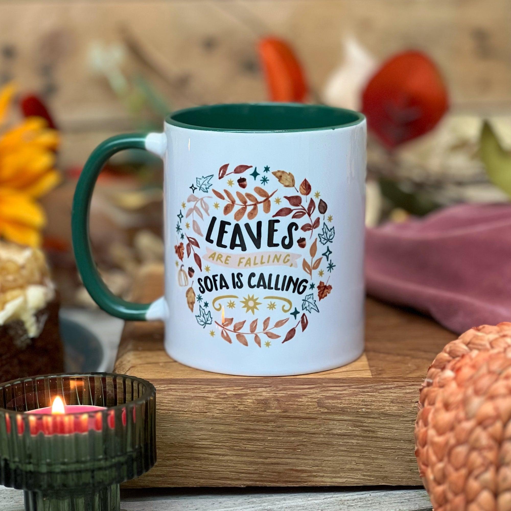 Leaves are Falling Couch/Sofa is Calling - Personalised Thanksgiving / Fall / Autumn Mug, Fall Mug, Cup for Autumn, Fall Gifts