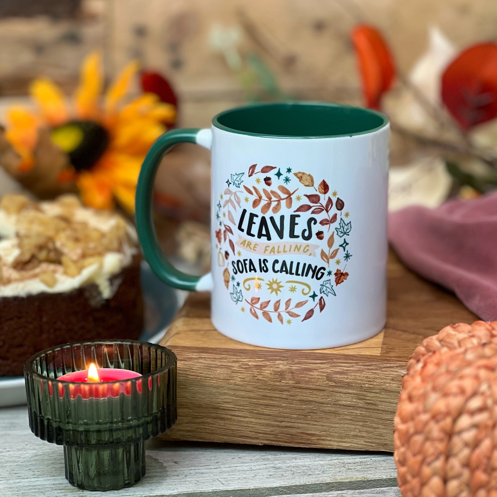 Leaves are Falling Couch/Sofa is Calling - Personalised Thanksgiving / Fall / Autumn Mug, Fall Mug, Cup for Autumn, Fall Gifts