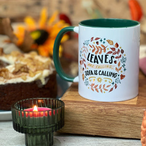 Leaves are Falling Couch/Sofa is Calling - Personalised Thanksgiving / Fall / Autumn Mug, Fall Mug, Cup for Autumn, Fall Gifts