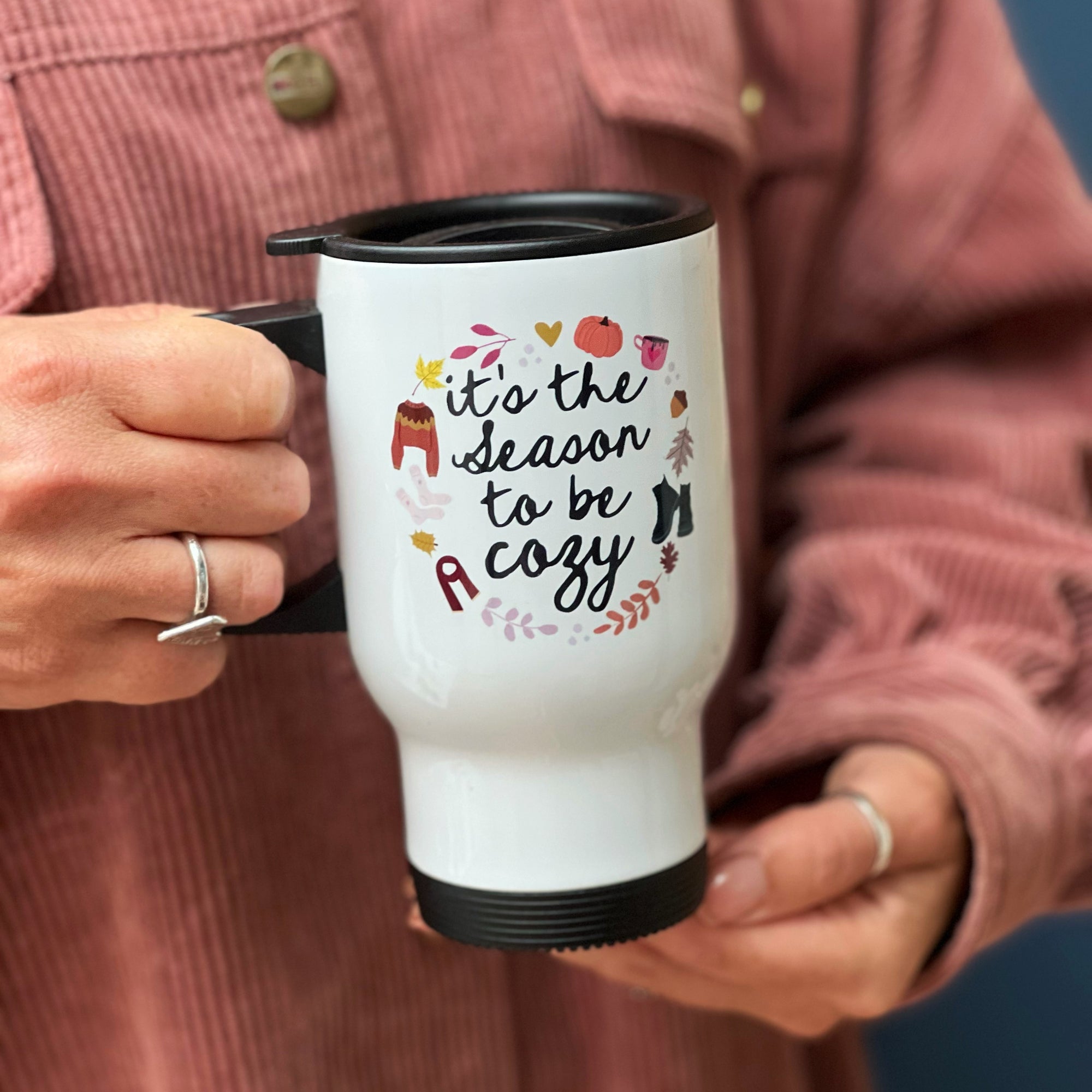 Autumn / Fall / Thanksgiving Travel Mug - Insulated cup - Fall - Autumn - It's the season to be cozy - it's the season to be cosy