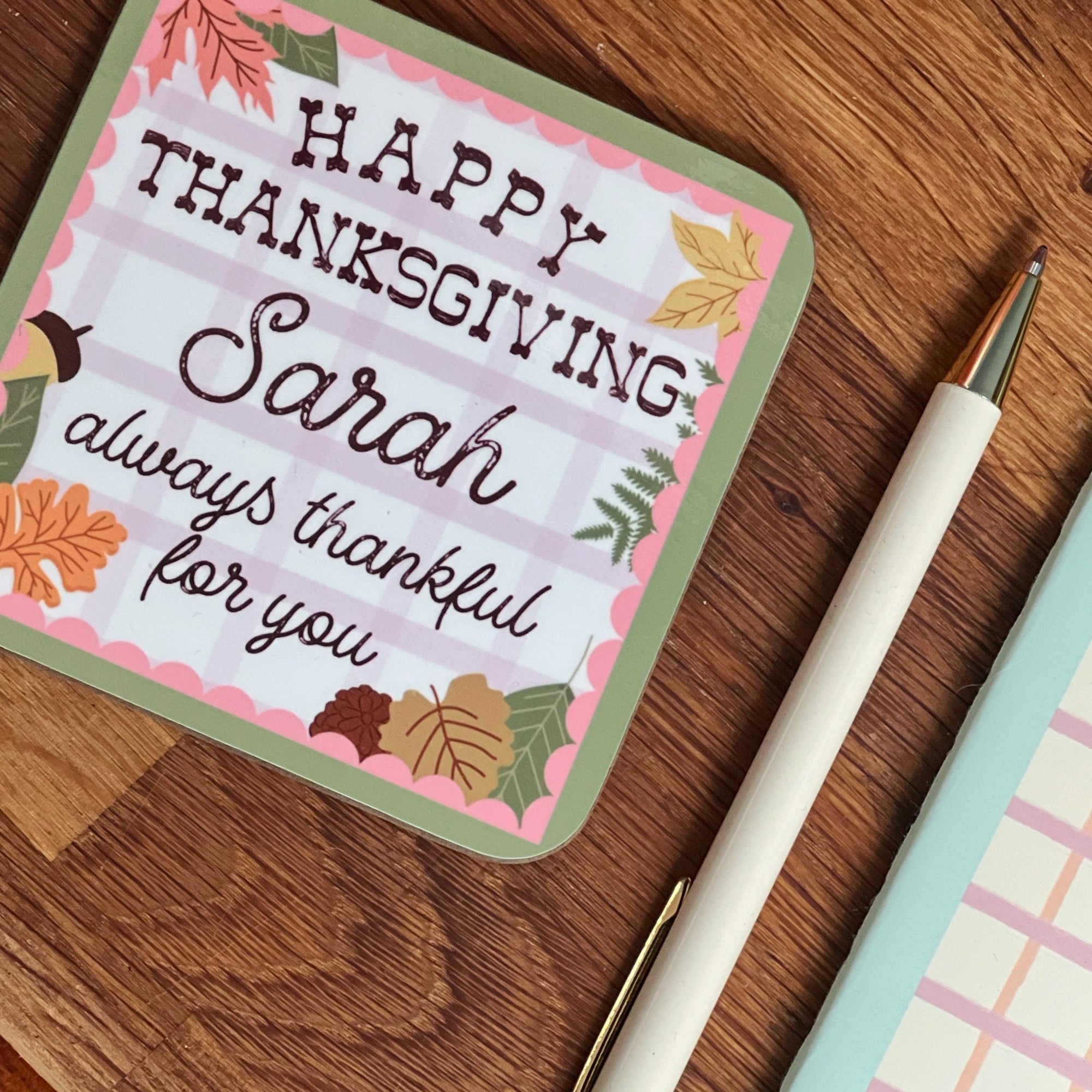 Thanksgiving Coaster - Fall Coaster - Autumn - personalised Coaster for Friend