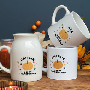 Luxury Bone China Thanksgiving Milk Mug - Pumpkin China Mug - Thanksgiving Gift - Hot Chocolate Mug - Kids Warm Milk Mug - Mug for Fall