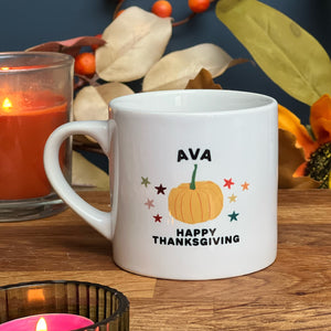 Kids 'Happy Thanksgiving' China Cup - Toddler Cup - Mini China Children's Cup - 6oz Mini Children's Mug - My First China Cup