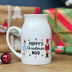 Christmas Bone China Milk Mug With Nutcrackers And Ballerinas