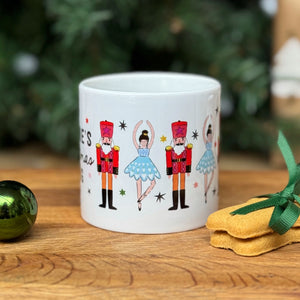 Childrens Small China Christmas Cup With Nutcracker And Ballerinas