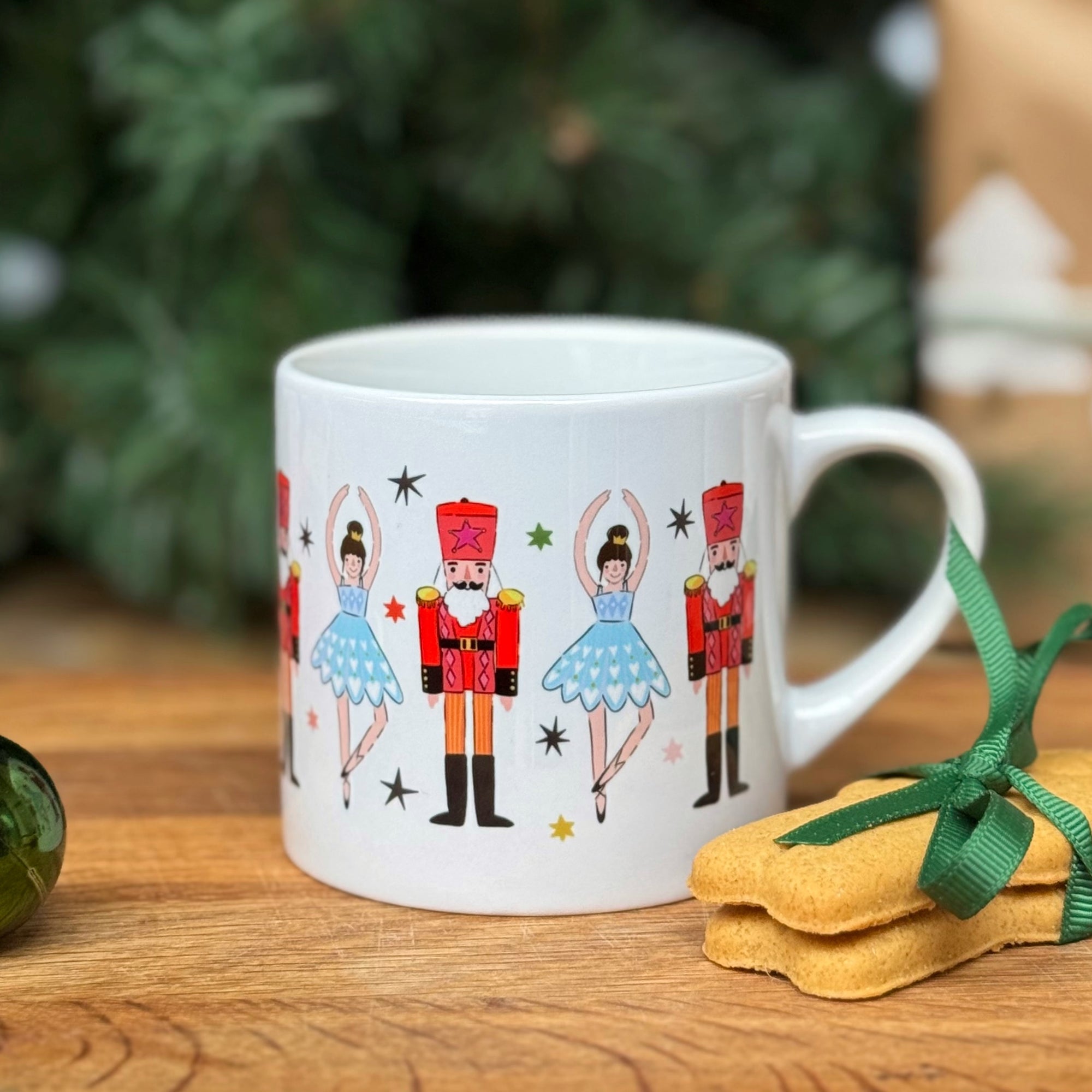 Childrens Small China Christmas Cup With Nutcracker And Ballerinas