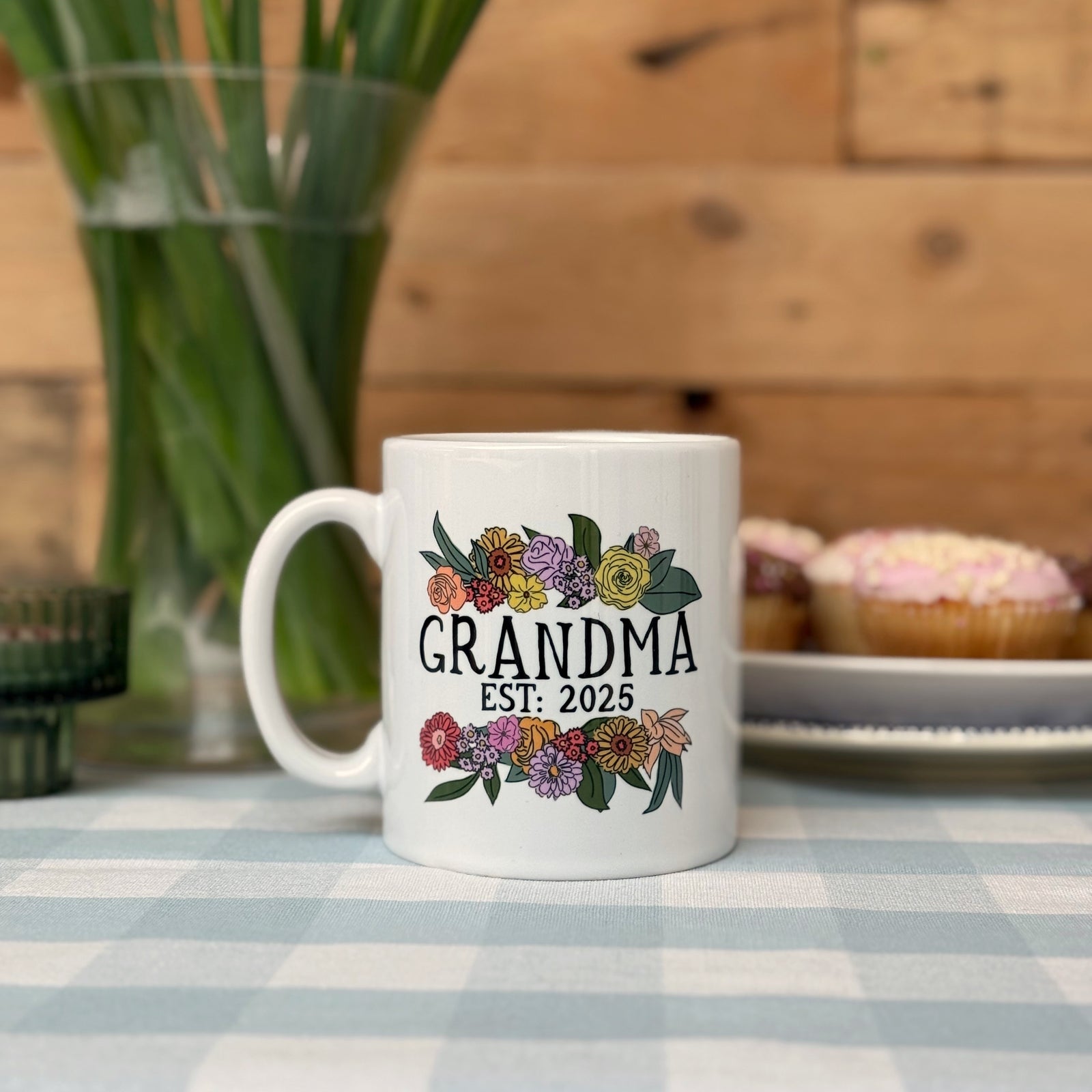Floral Grandma China Mug with Flowers