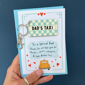 Father's Day Dads Taxi Card With Keyring