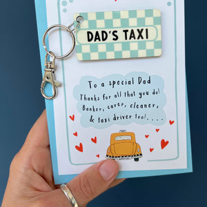 Father's Day Dads Taxi Card With Keyring