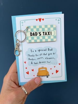 Father's Day Dads Taxi Card With Keyring