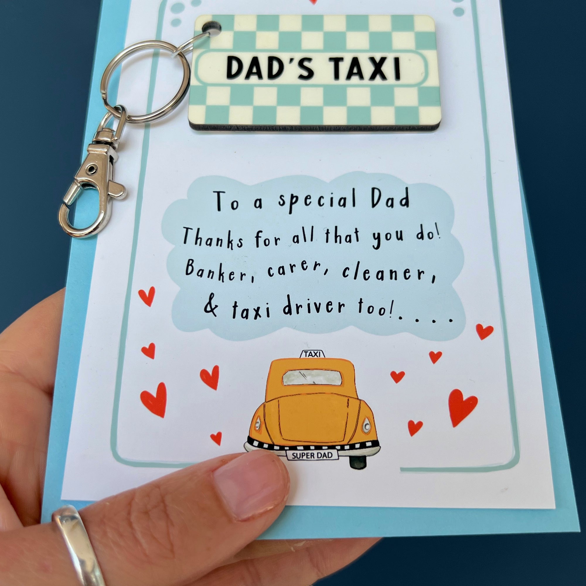 Father's Day Dads Taxi Card With Keyring