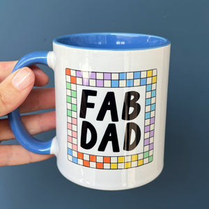 Bright Checkered Fab Dad Mug