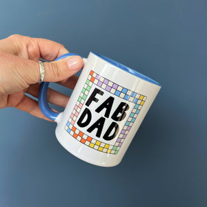 Bright Checkered Fab Dad Mug