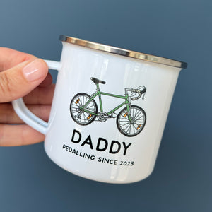 Bicycle Enamel Mug Racer Bike Style