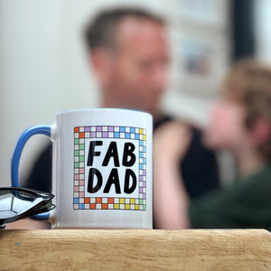 Bright Checkered Fab Dad Mug