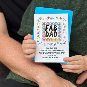 Bright Checkered Fab Dad Card With Magnet