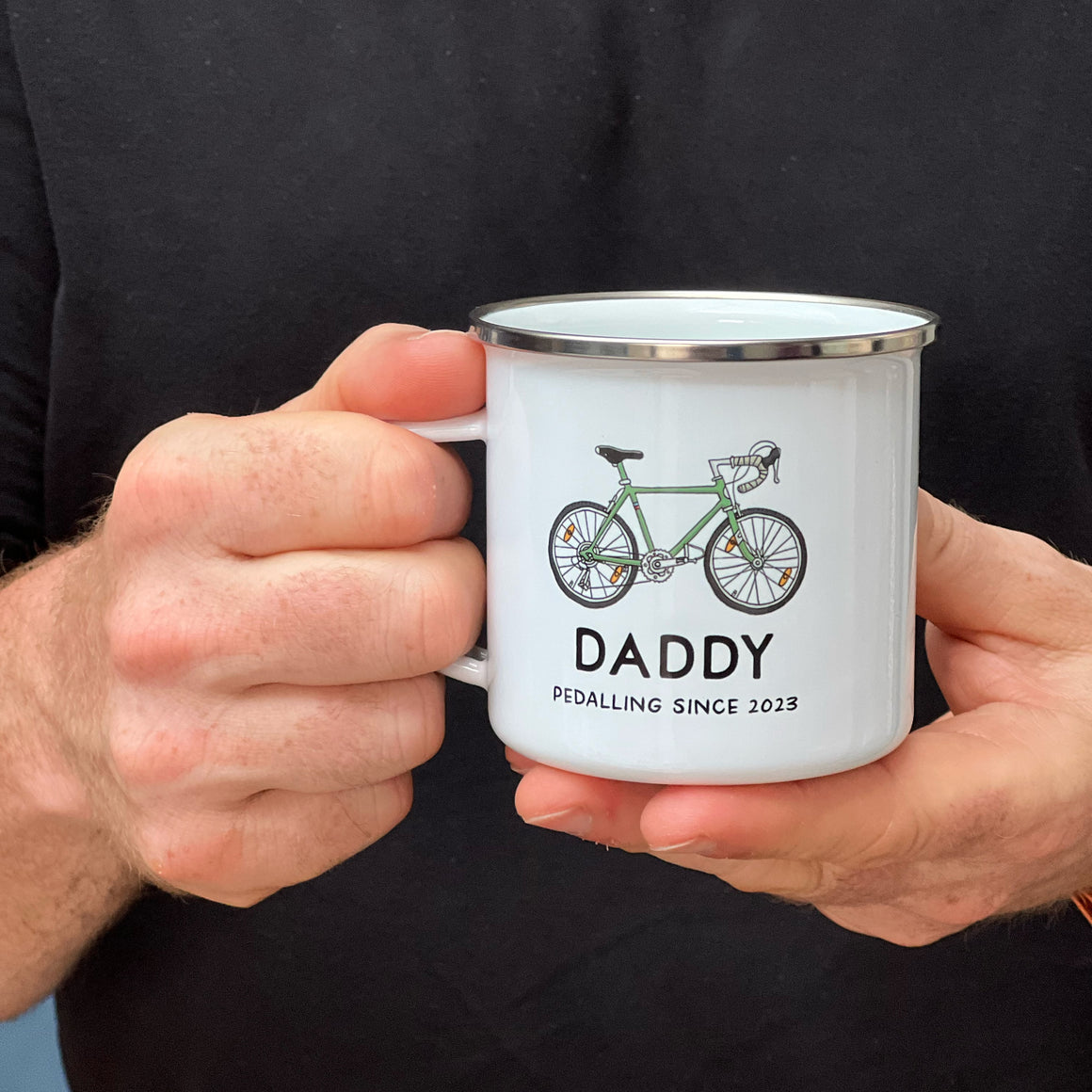 Bicycle Enamel Mug Racer Bike Style