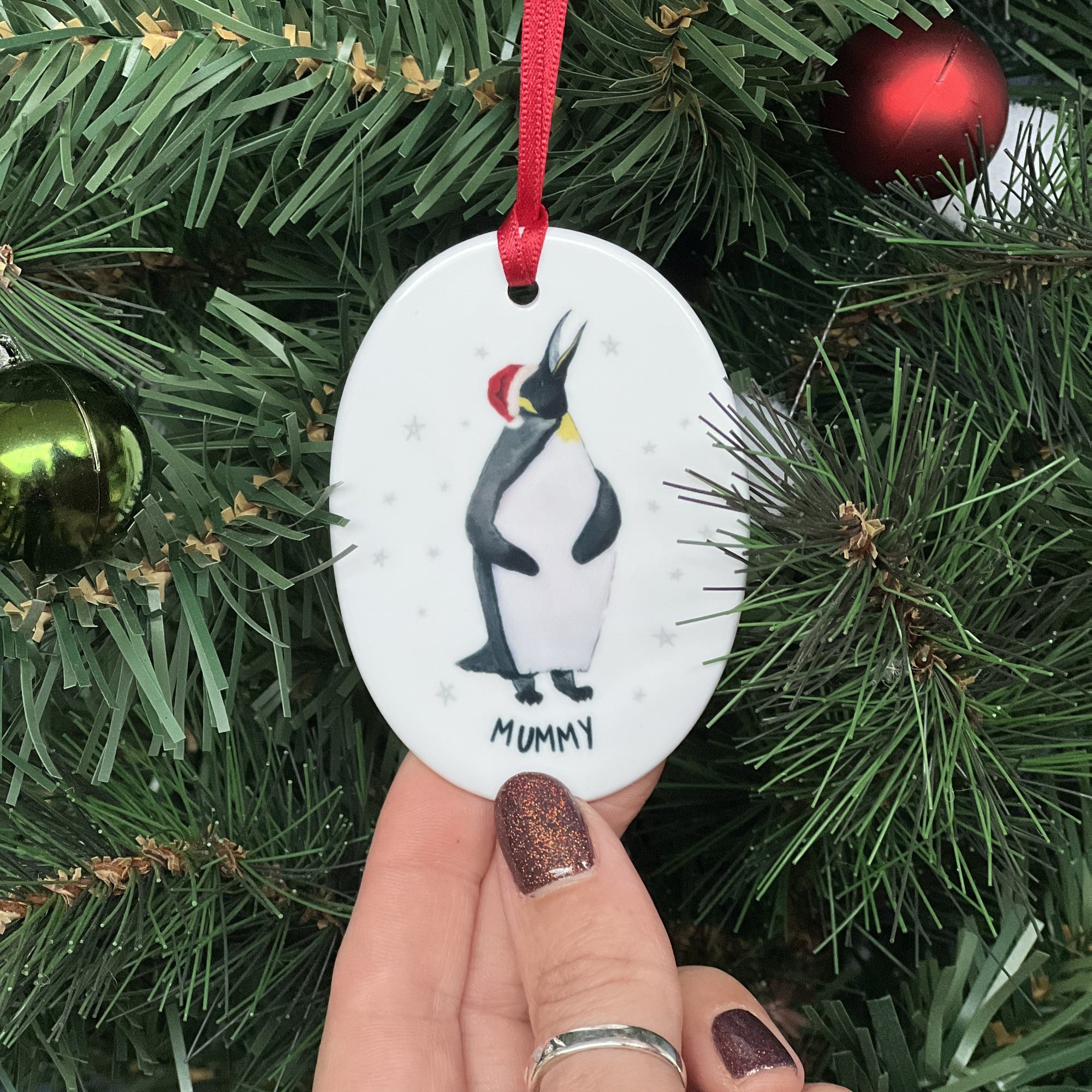 Ceramic Penguin Christmas Decoration