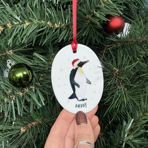 Ceramic Penguin Christmas Decoration