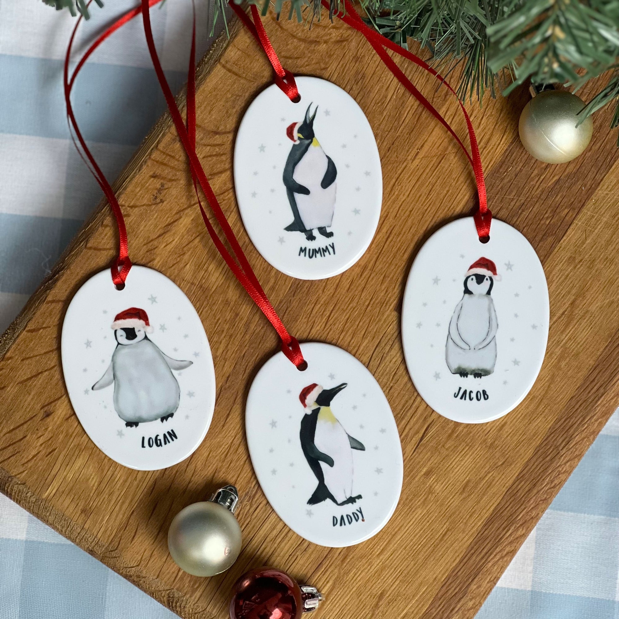 Ceramic Penguin Christmas Decoration