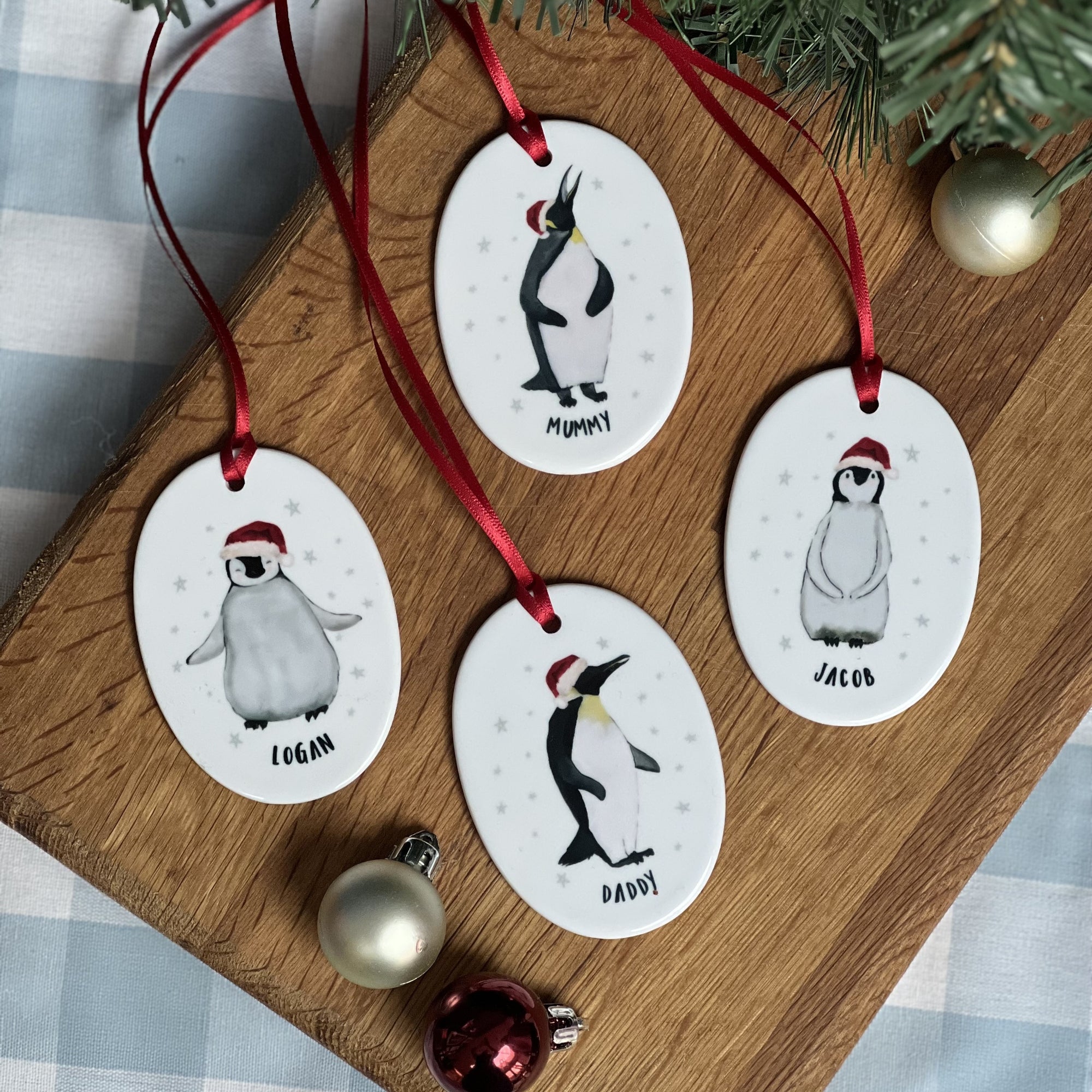 Ceramic Penguin Christmas Decoration