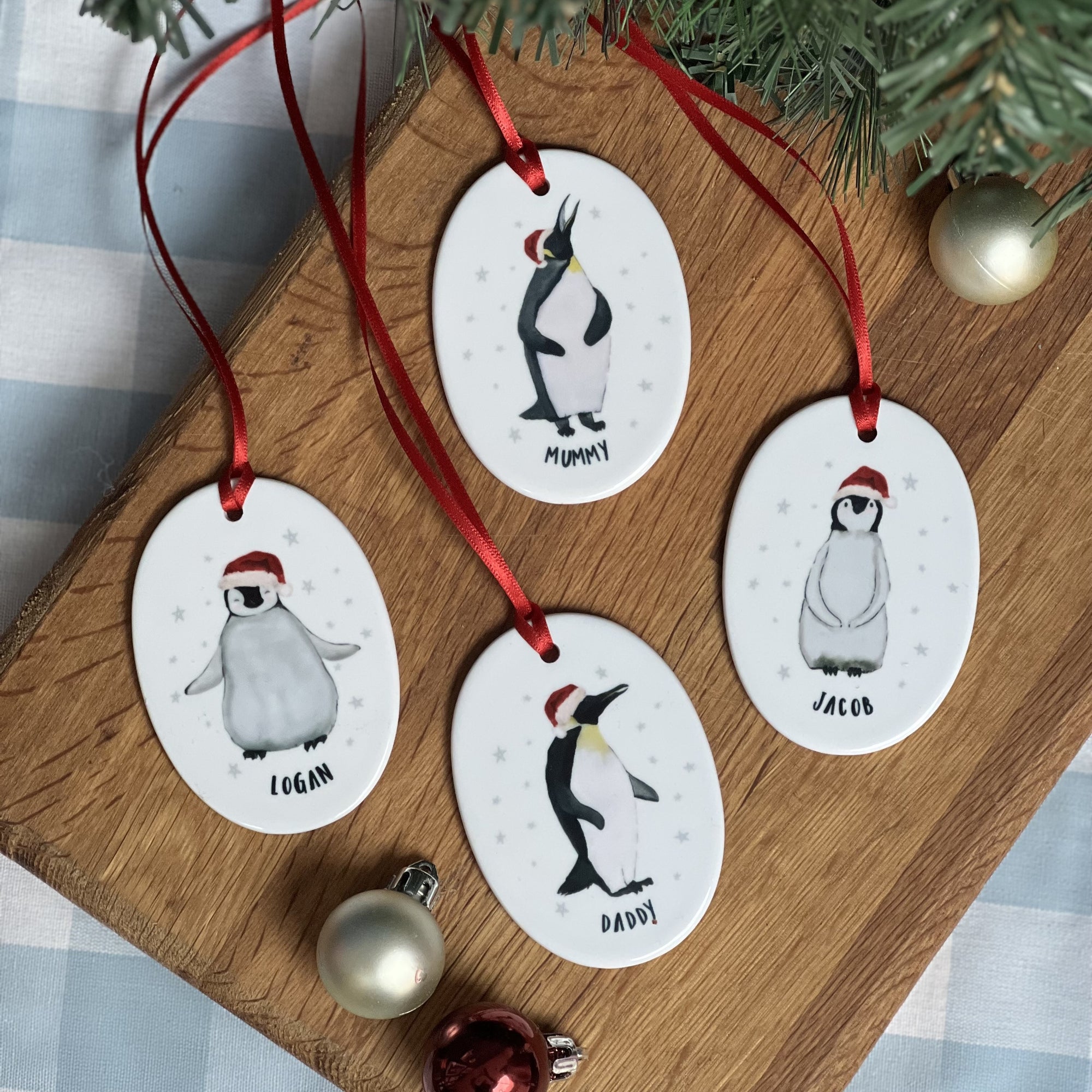 Ceramic Penguin Christmas Decoration