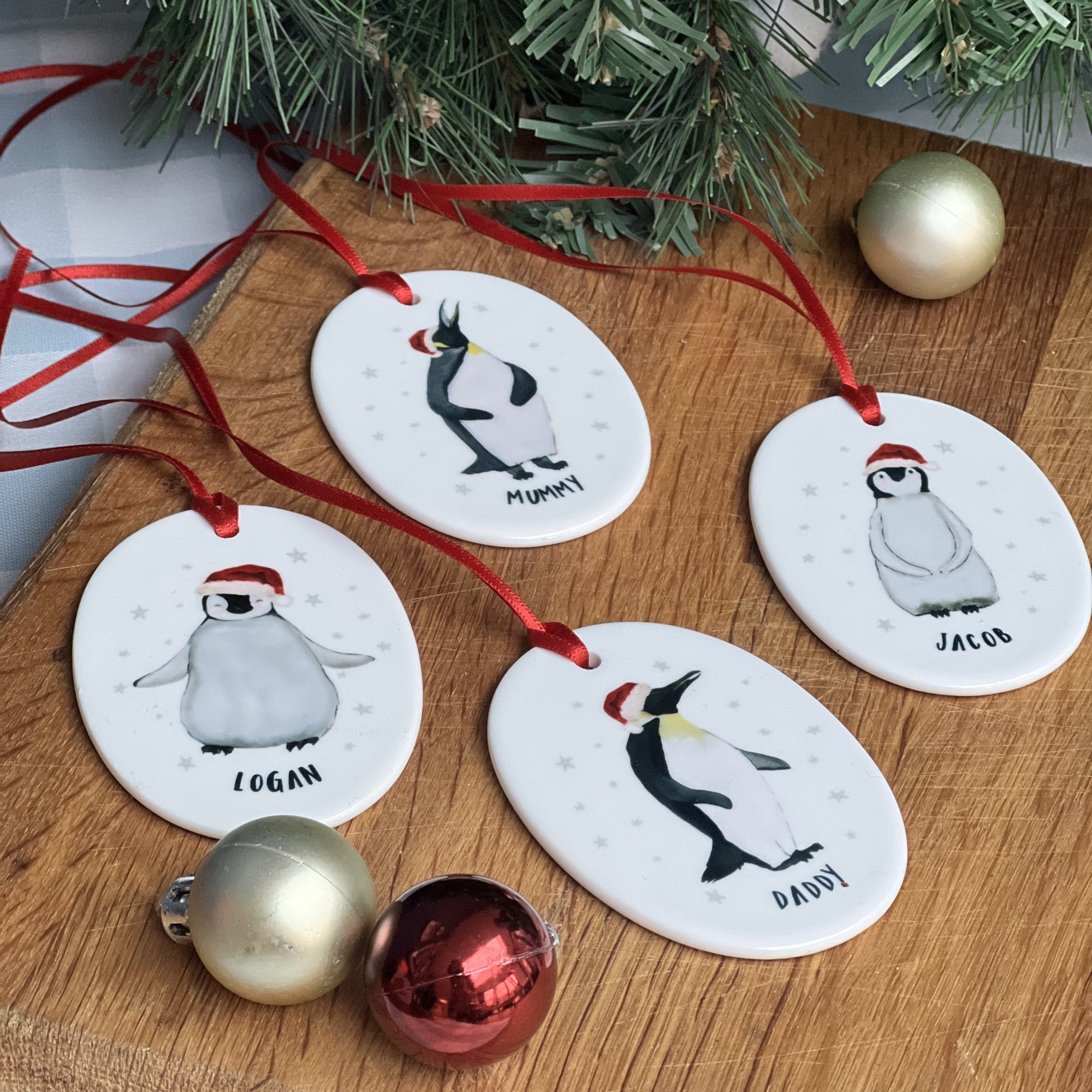 Ceramic Penguin Christmas Decoration