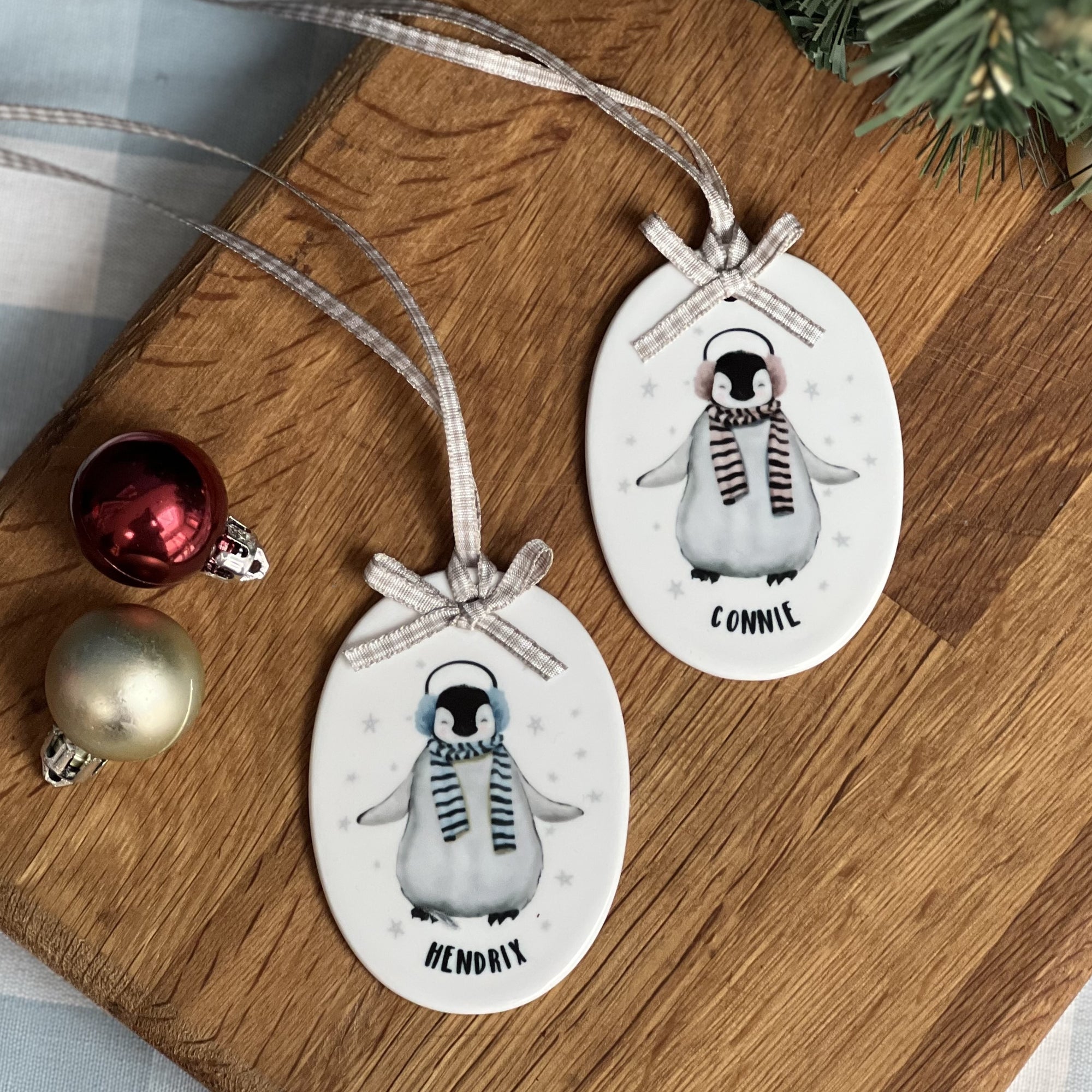 Ceramic Baby Penguin Christmas Decoration