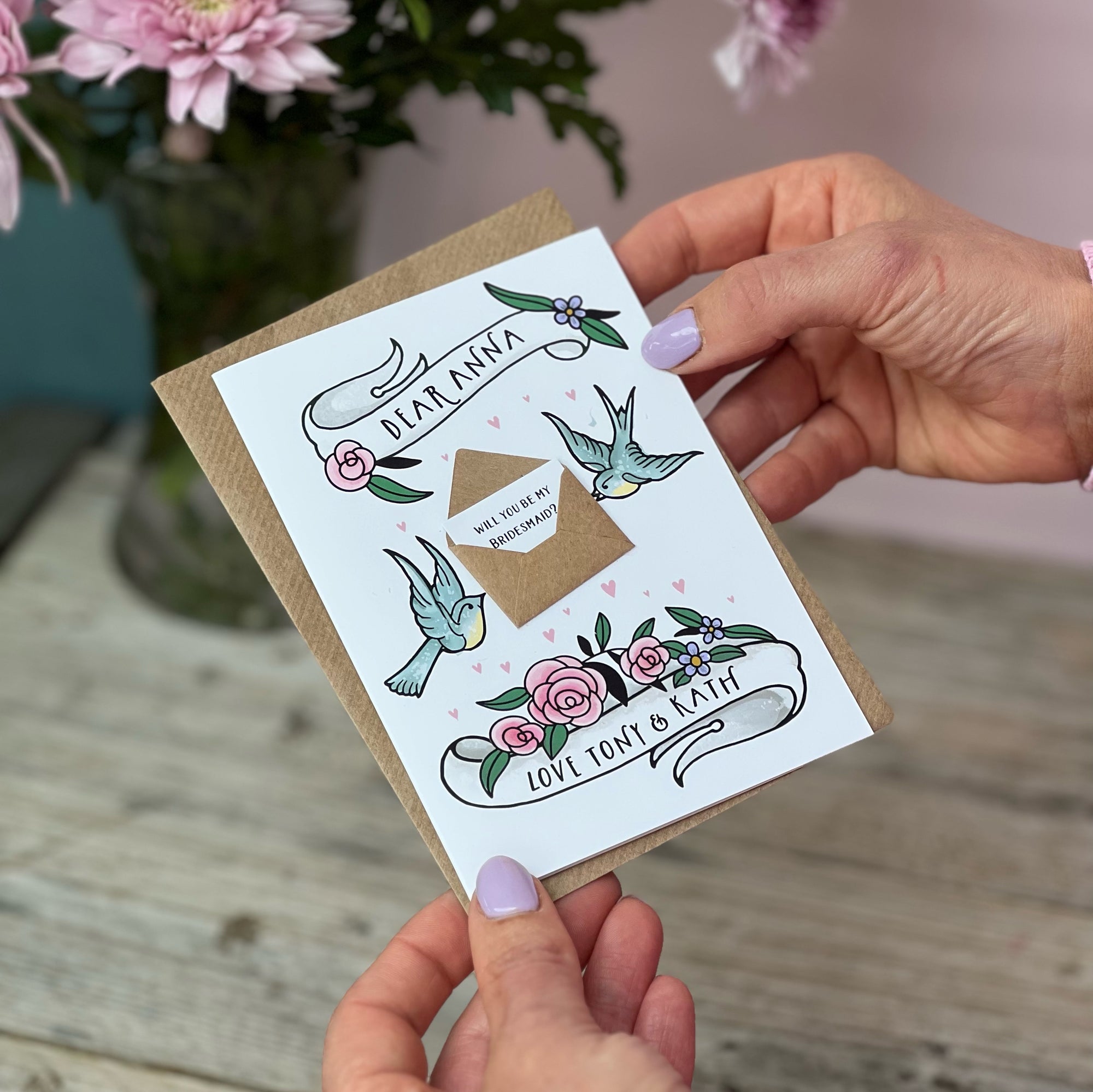 Will You Be My Bridesmaid Card With A Mini Letter